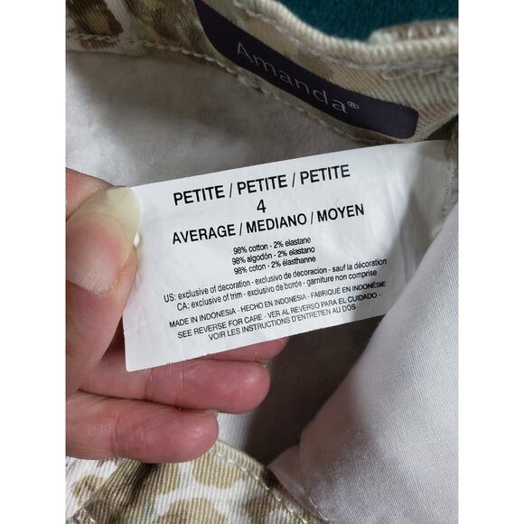 Gloria Vanderbilt Jeans Size 4 Petite Women Beige Stretch Mid Rise Straight NWT - Picture 6 of 16